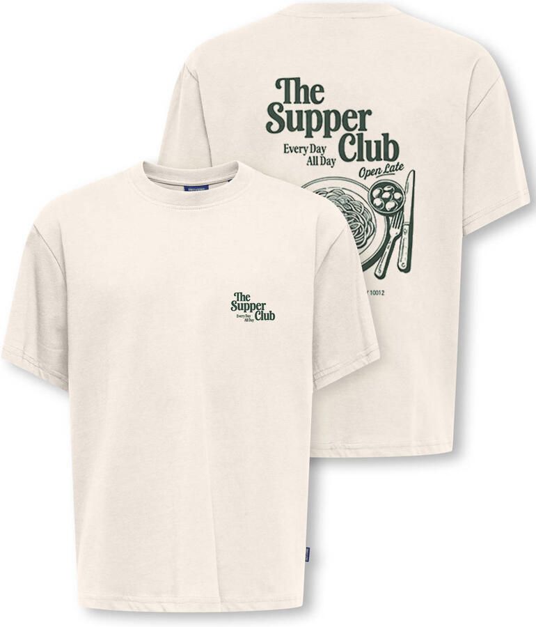 ONLY & SONS JUNIOR T-shirt met backprint zand - Foto 2