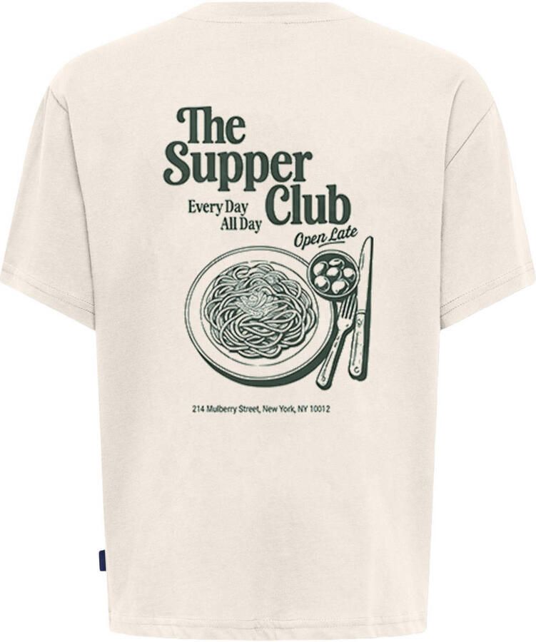 ONLY & SONS JUNIOR T-shirt met backprint zand - Foto 3