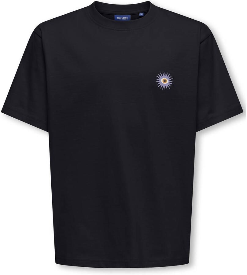 ONLY & SONS JUNIOR T-shirt met backprint zwart