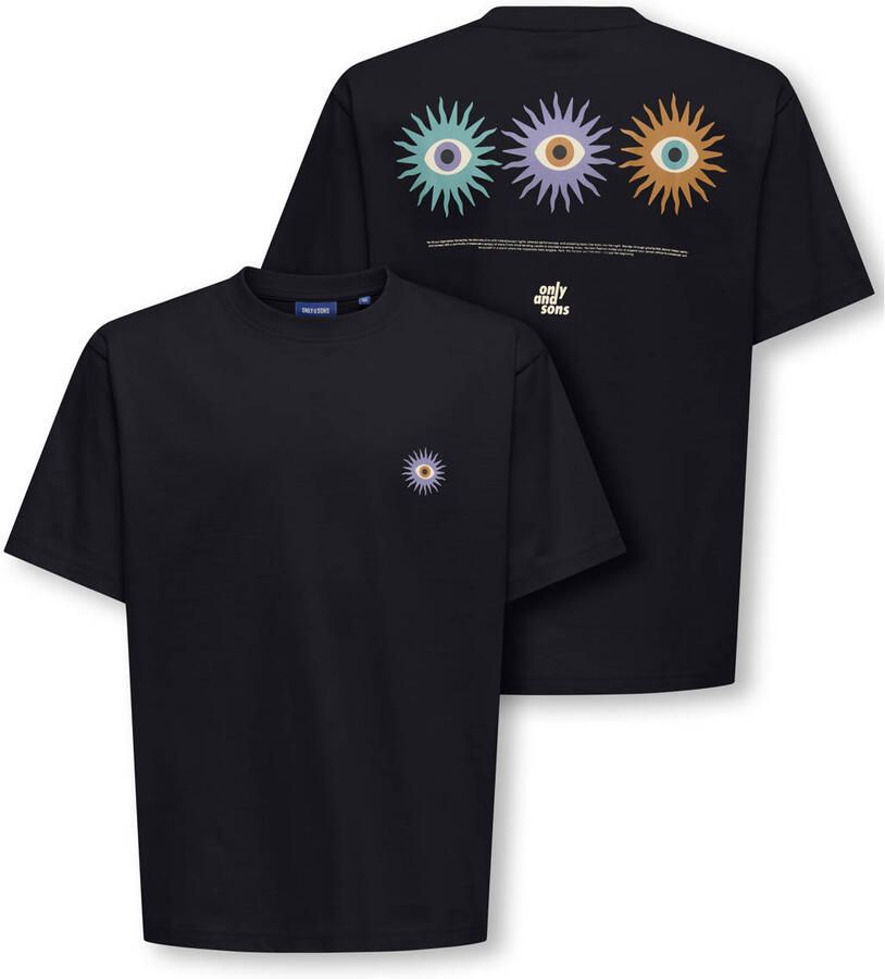 ONLY & SONS JUNIOR T-shirt met backprint zwart - Foto 2