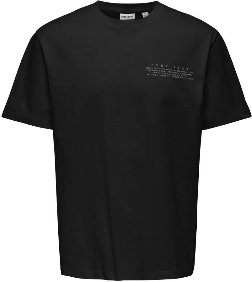 ONLY & SONS JUNIOR T-shirt met backprint zwart