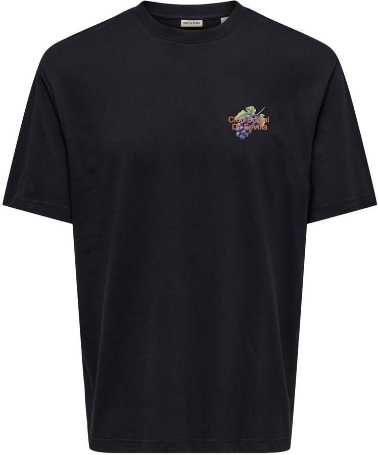 ONLY & SONS JUNIOR T-shirt met backprint zwart