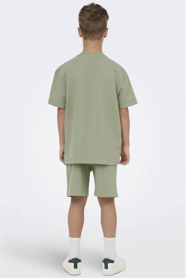 ONLY & SONS JUNIOR T-shirt met textuur groen - Foto 3