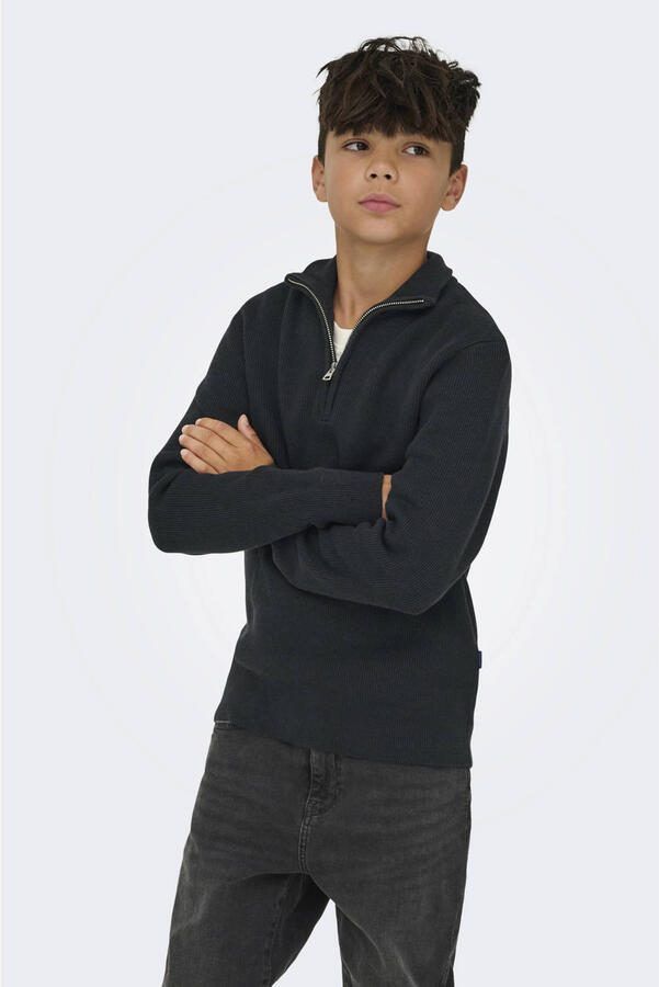 ONLY & SONS JUNIOR trui donkerblauw gebreid