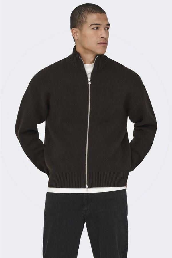 Only & Sons Regular fit gebreid jack van katoenmix model 'BLAKE' - Foto 3