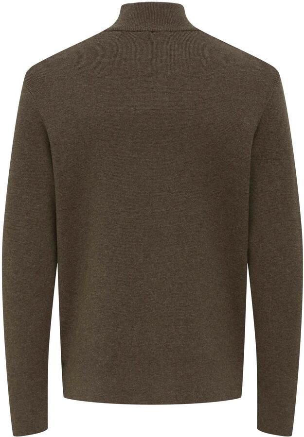 ONLY & SONS katoenen regular fit gebreide trui coffee bean - Foto 2