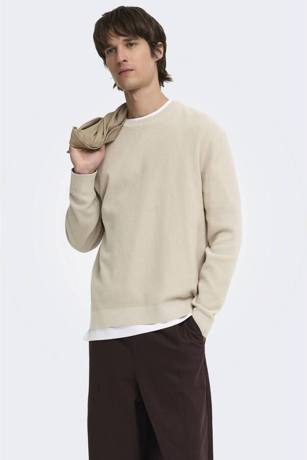 Only & Sons Regular fit pullover van pure katoen model 'TONY'