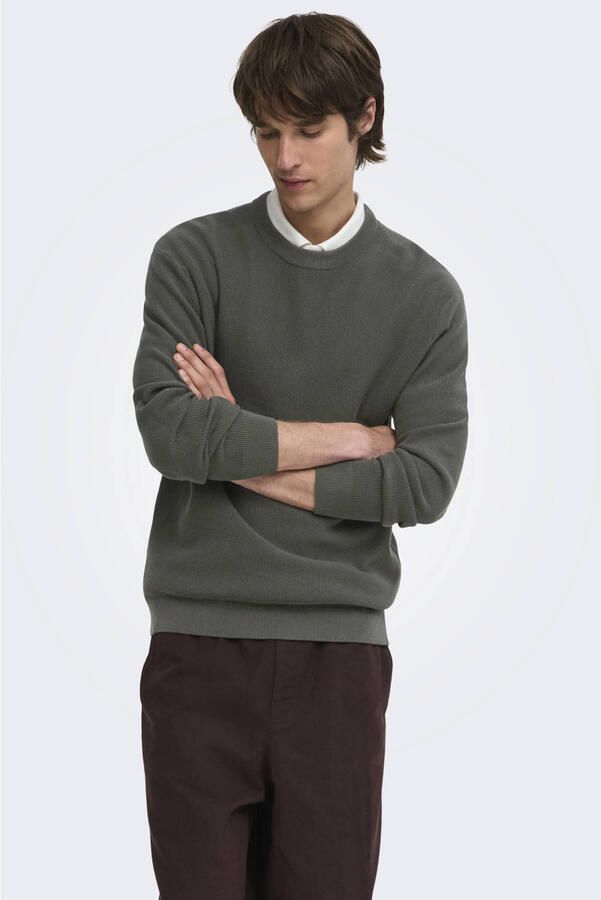Only & Sons Regular fit pullover van pure katoen model 'TONY'