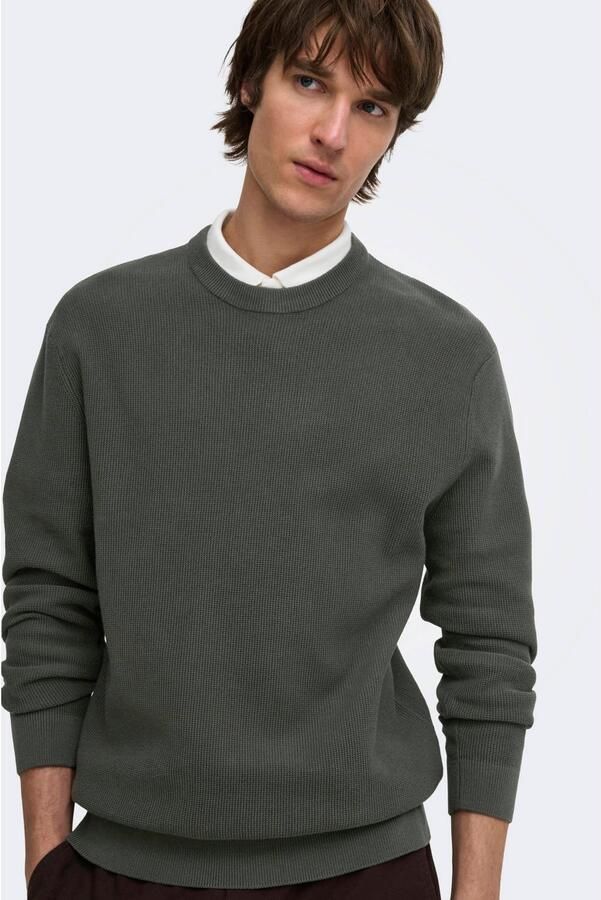 Only & Sons Regular fit pullover van pure katoen model 'TONY'