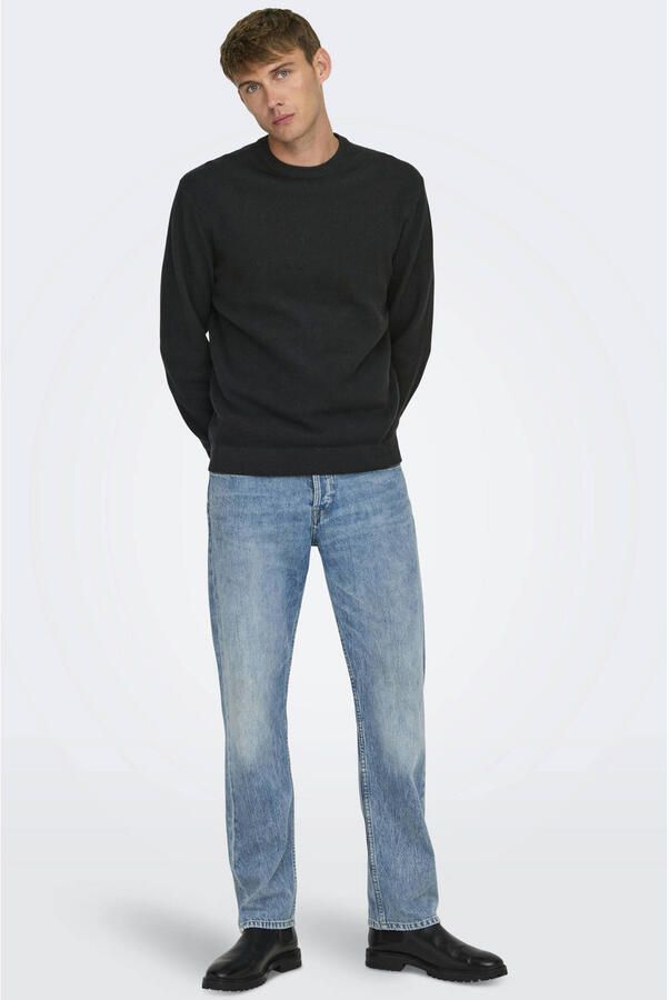 ONLY & SONS Trui met ronde hals ONSTONY DS 12 LS WAFFLE CREW KNIT