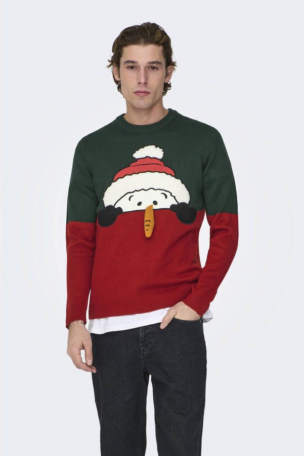 Only & Sons Acryl Gebreide Trui Mannen Herfst Winter Collectie Green Heren