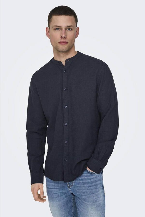ONLY & SONS Overhemd met lange mouwen ONSCAIDEN LS SOLID LINEN MAO SHIRT NOOS - Foto 3
