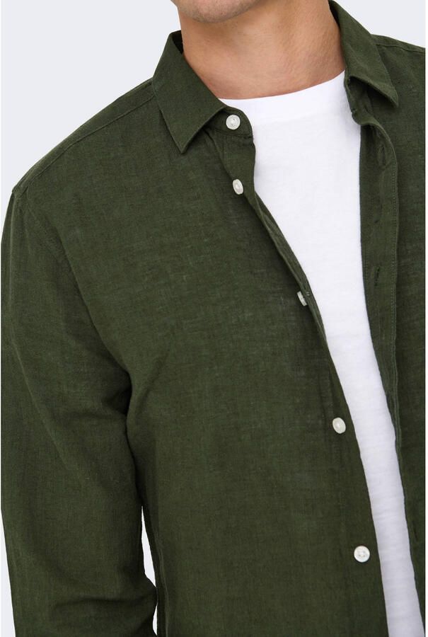 ONLY & SONS Overhemd met lange mouwen ONSCAIDEN LS SOLID LINEN SHIRT NOOS - Foto 3