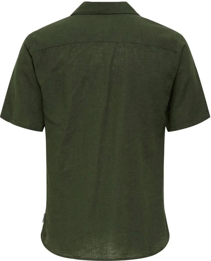 ONLY & SONS Overhemd met korte mouwen ONSCAIDEN SS SOLID RESORT LINEN NOOS