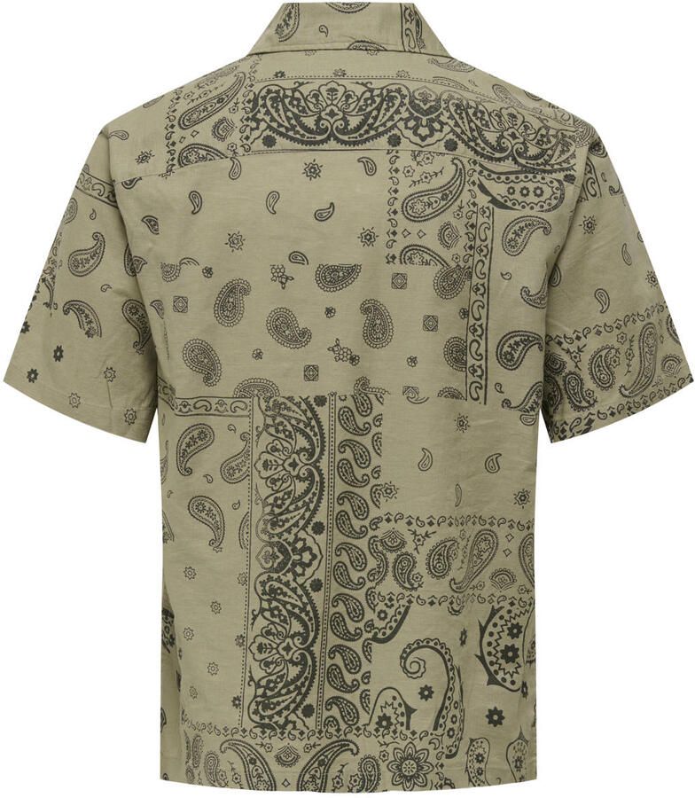 ONLY & SONS linnen casual overhemd groen