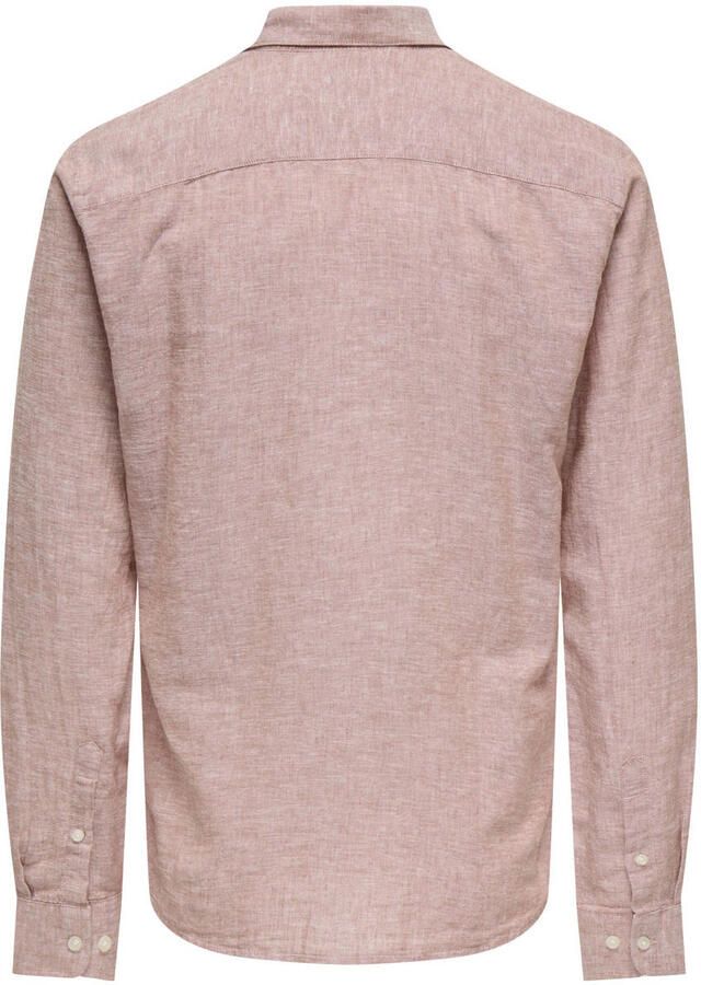 ONLY & SONS linnen casual overhemd oudroze - Foto 2