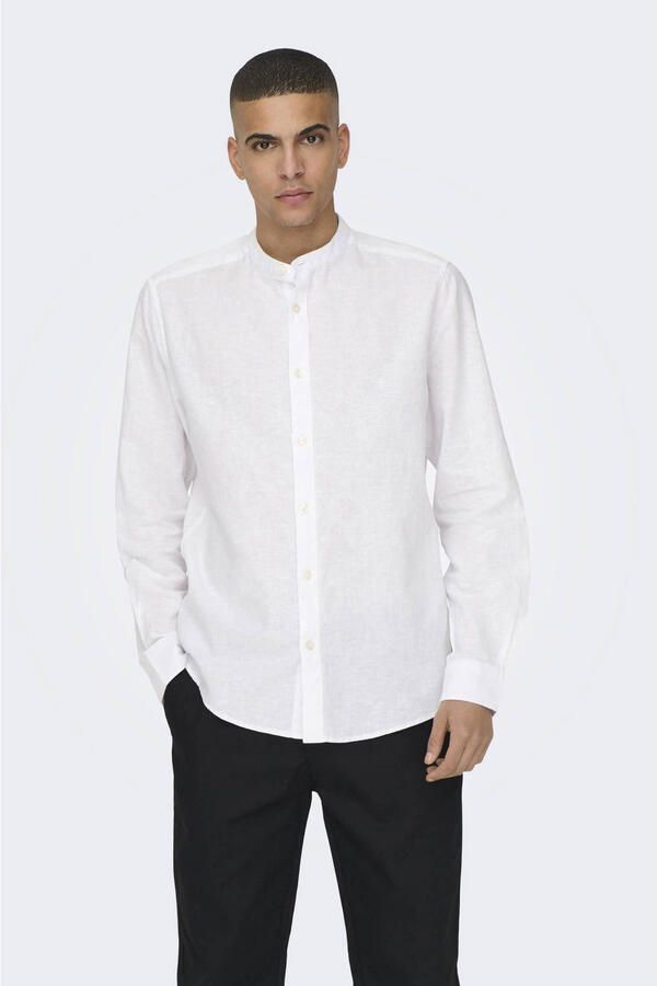 ONLY & SONS Overhemd met lange mouwen ONSCAIDEN LS SOLID LINEN MAO SHIRT NOOS - Foto 3
