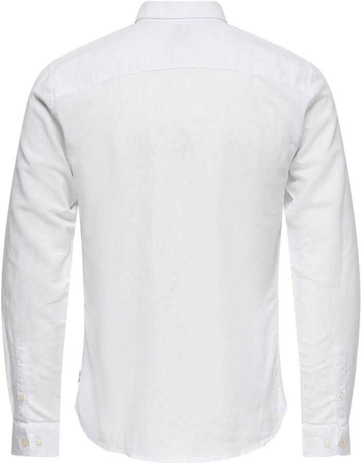 Only & Sons Slim fit vrijetijdsoverhemd van een mix van linnen en katoen model 'CAIDEN'