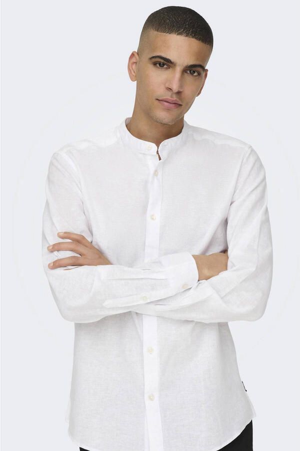 ONLY & SONS Overhemd met lange mouwen ONSCAIDEN LS SOLID LINEN MAO SHIRT NOOS - Foto 2