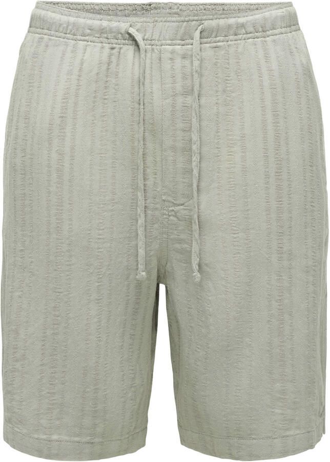 ONLY & SONS linnen loose fit casual short groen
