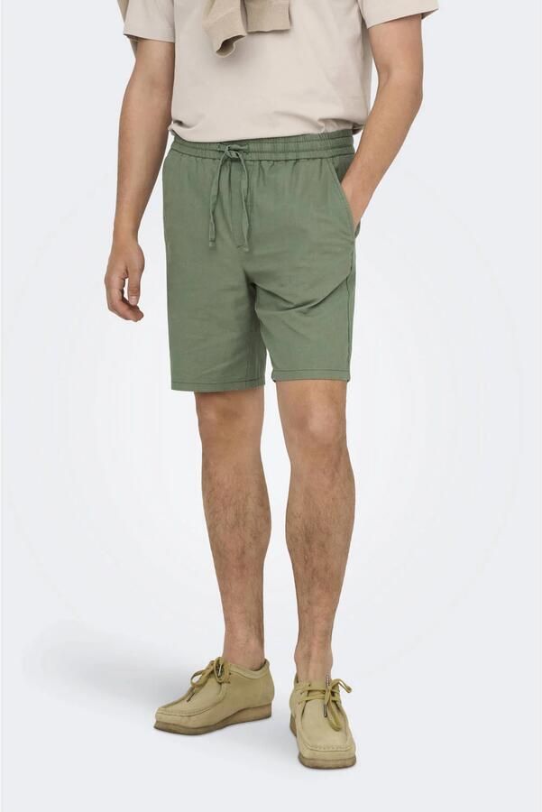 Only & Sons Korte broek van een mix van katoen en linnen model 'LINUS'