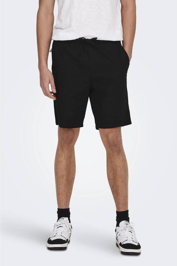 Only & Sons Korte broek van een mix van katoen en linnen model 'LINUS' - Foto 2