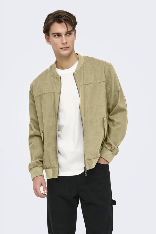 ONLY & SONS linnen zomerjas beige - Foto 1