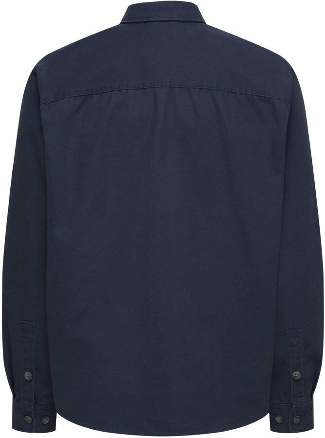 ONLY & SONS loose casual overhemd donkerblauw - Foto 2