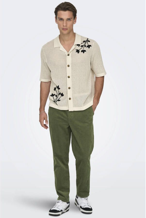 ONLY & SONS loose casual overhemd gebreid ecru - Foto 2