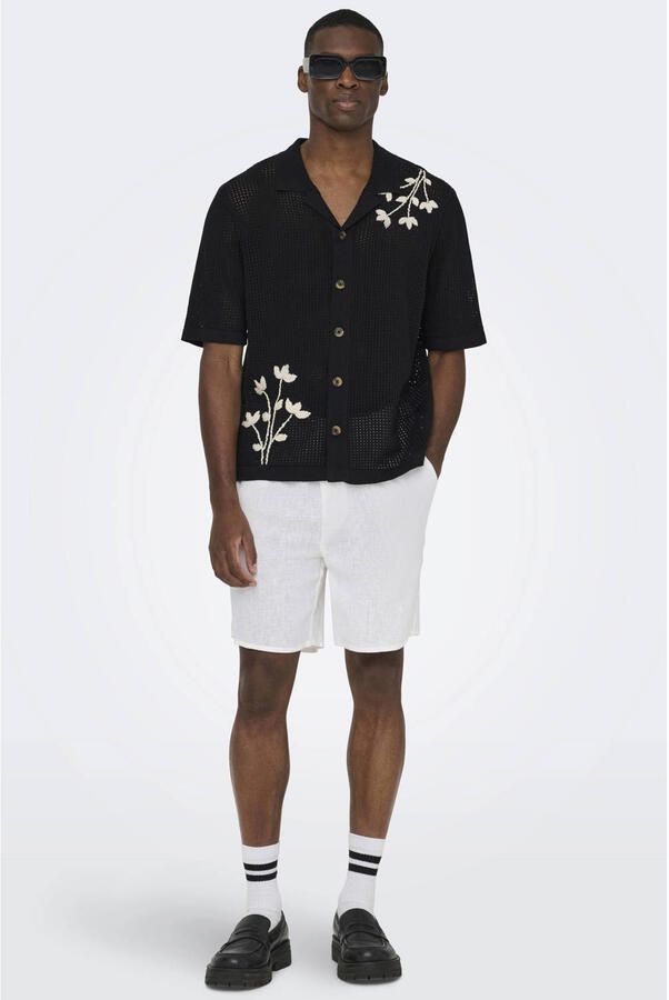 ONLY & SONS loose casual overhemd gebreid zwart - Foto 2