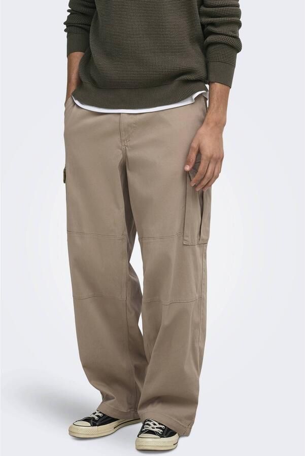ONLY & SONS loose fit cargobroek beige