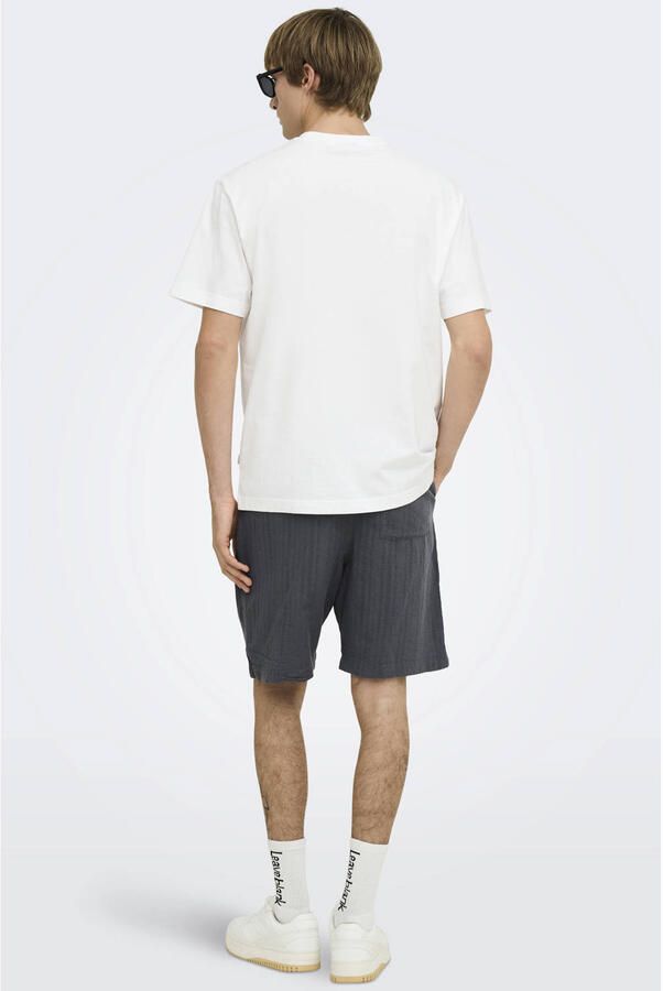 ONLY & SONS loose fit casual short met linnen grijs - Foto 3