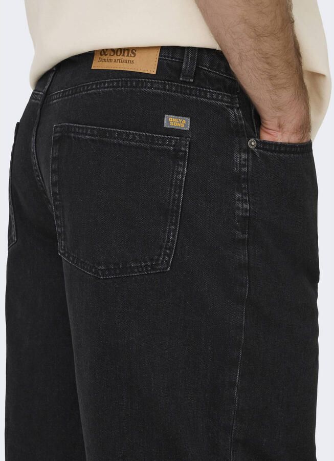 ONLY & SONS loose fit denim short gewassen zwart - Foto 2