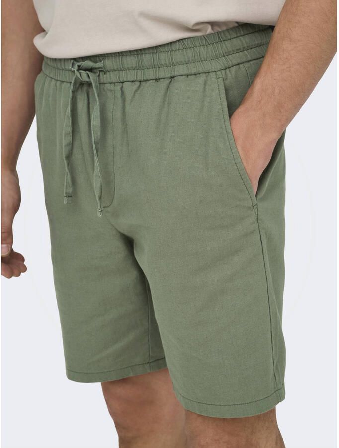 Only & Sons regular fit short van mix van katoen en linnen model 'LINUS' - Foto 2