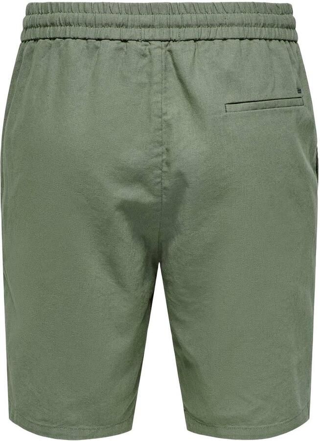 Only & Sons regular fit short van mix van katoen en linnen model 'LINUS' - Foto 3