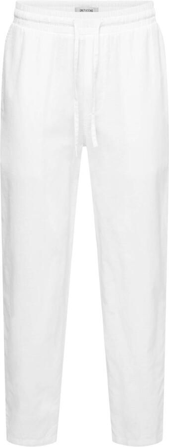ONLY & SONS ONSCAIDEN regular casual broek met linnen wit