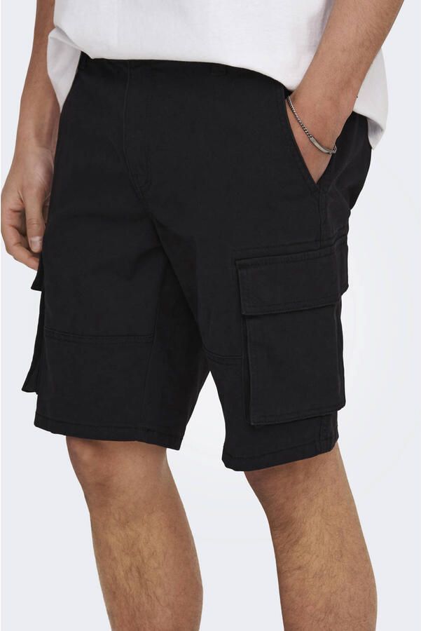 Only & Sons Regular fit korte cargobroek met riemlussen model 'CAM' - Foto 3