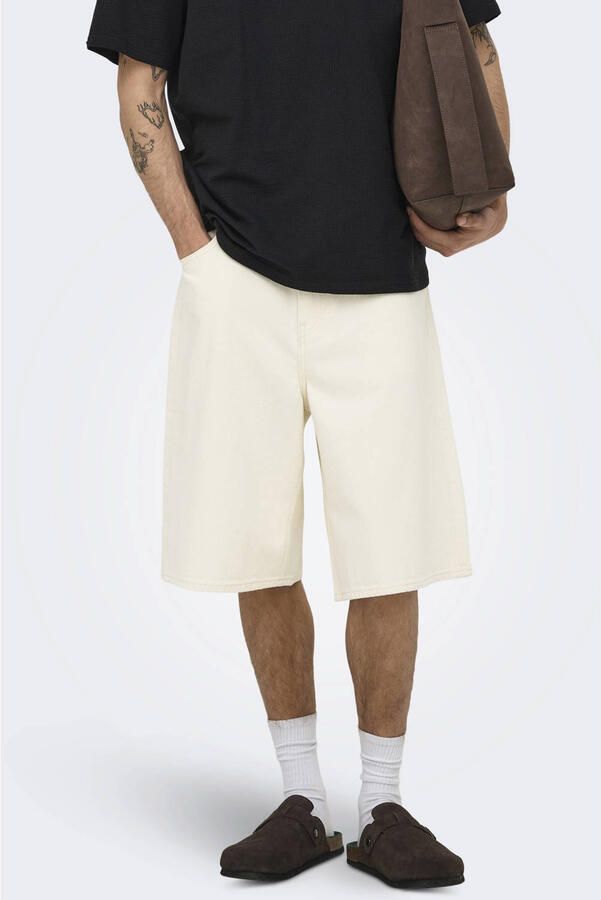 ONLY & SONS ONSCARL denim baggy short ecru
