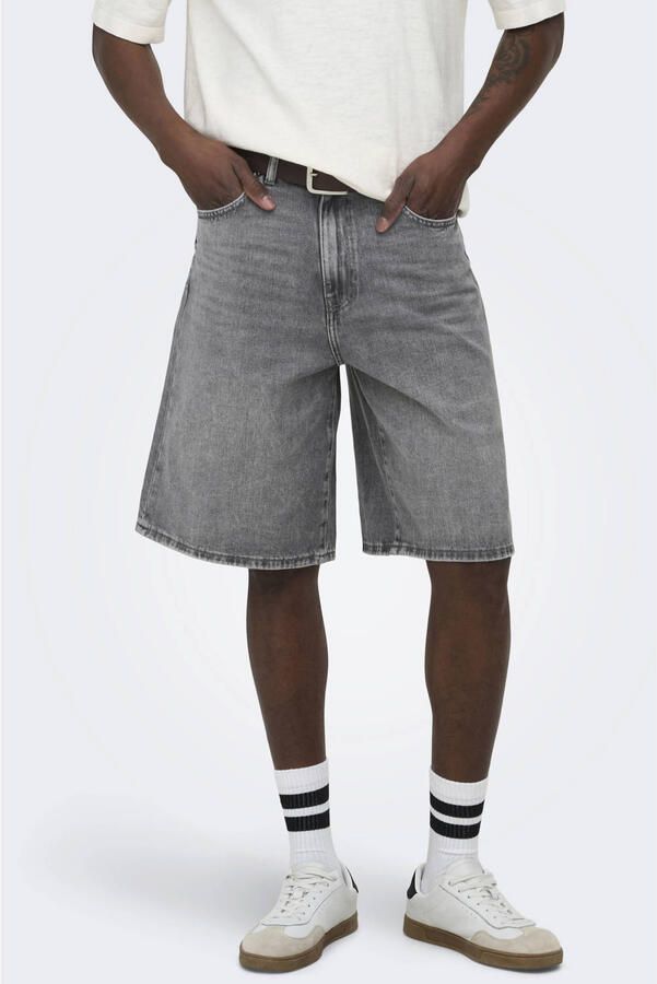 ONLY & SONS ONSCARL denim baggy short grey denim