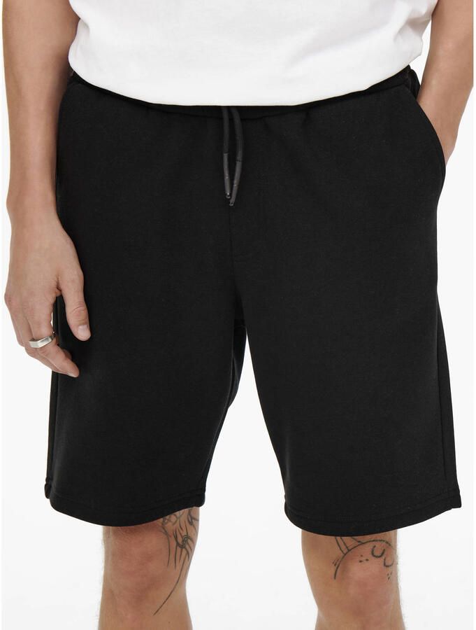 ONLY & SONS regular fit sweatshort Ceres black