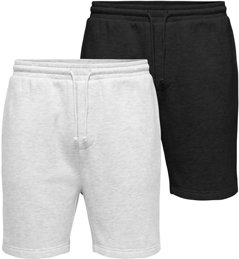 ONLY & SONS ONSCHASE regular sweatshort multi (set van 2)
