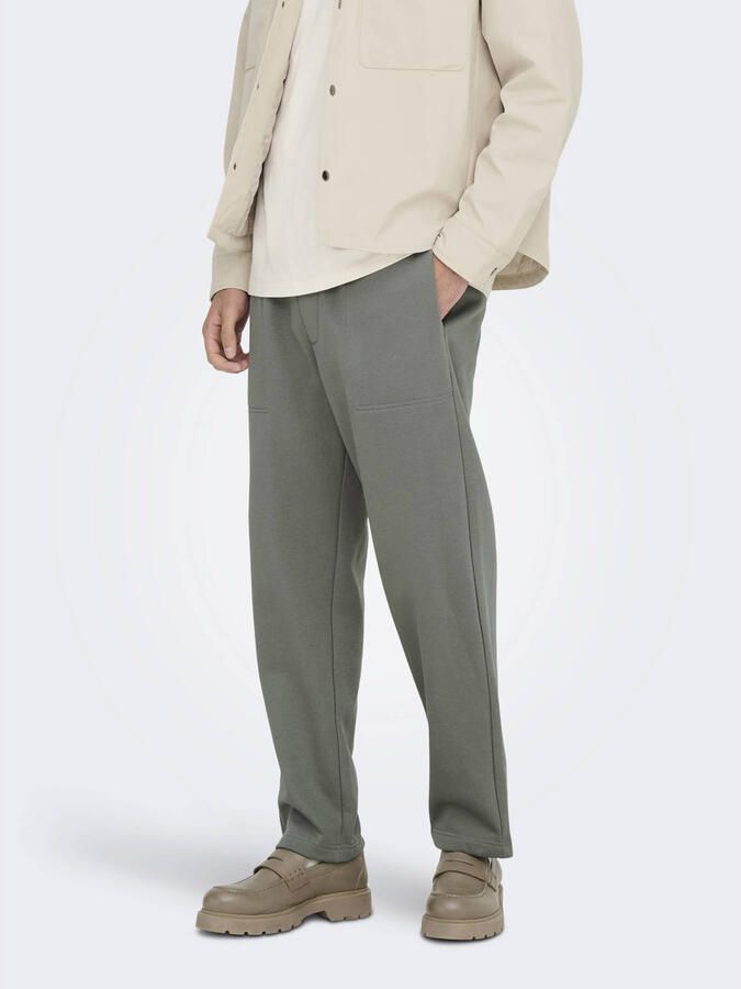 ONLY & SONS ONSCONNOR straight joggingbroek grijsgroen