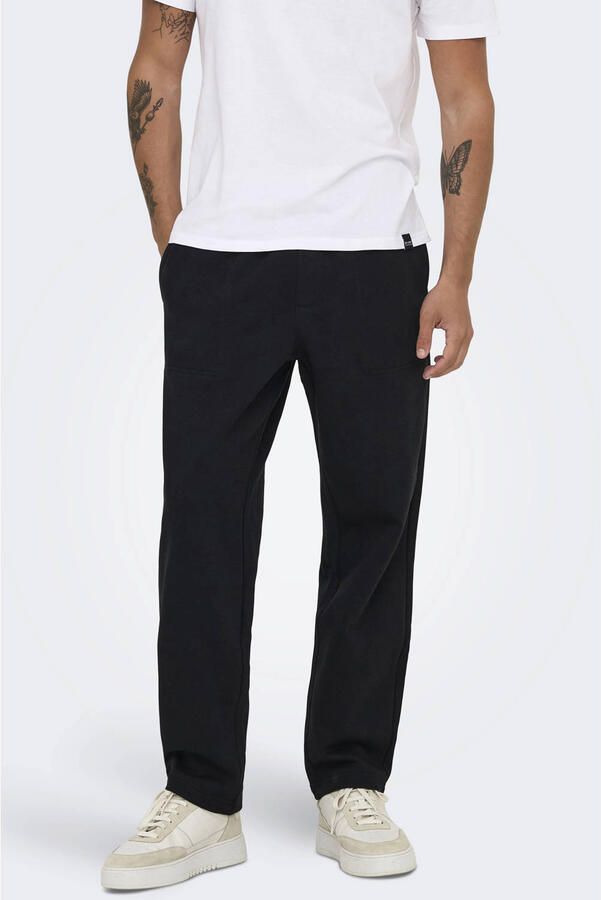 ONLY & SONS ONSCONNOR straight joggingbroek zwart