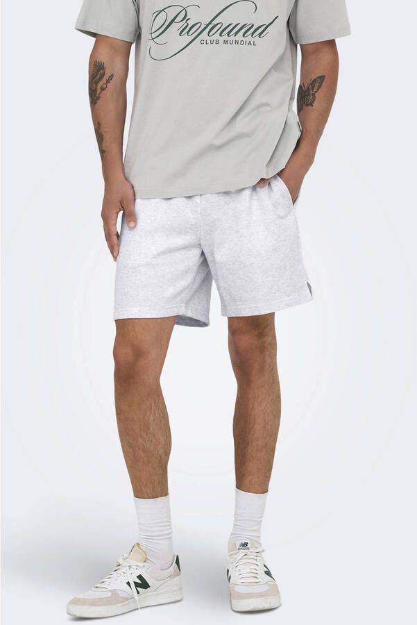 ONLY & SONS ONSDAVID regular sweatshort lichtgrijs