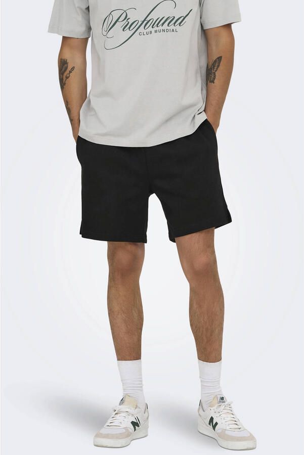 ONLY & SONS ONSDAVID regular sweatshort zwart