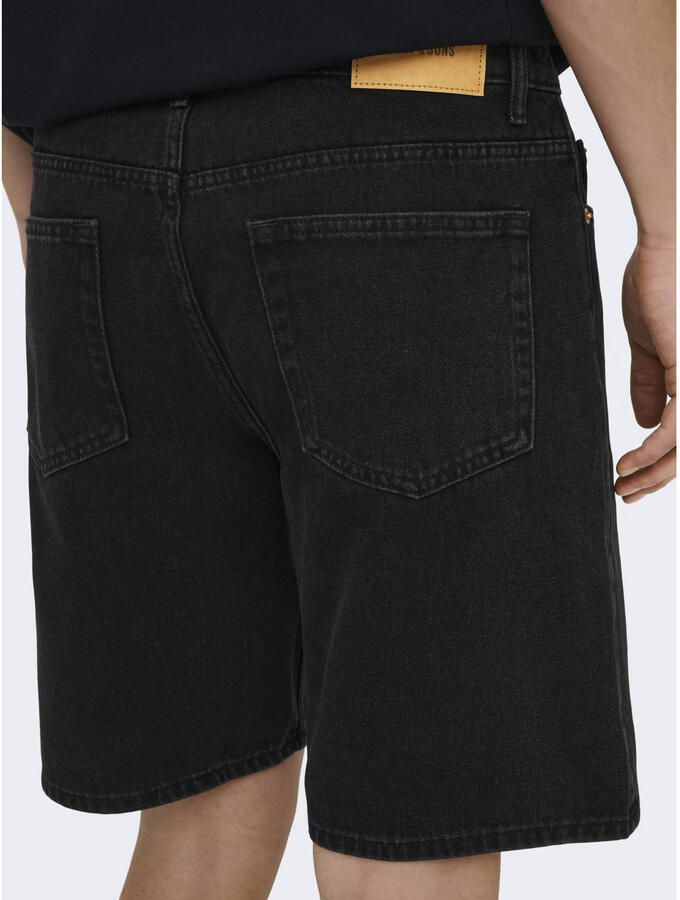 ONLY & SONS ONSEDGE denim straight casual short zwart - Foto 2