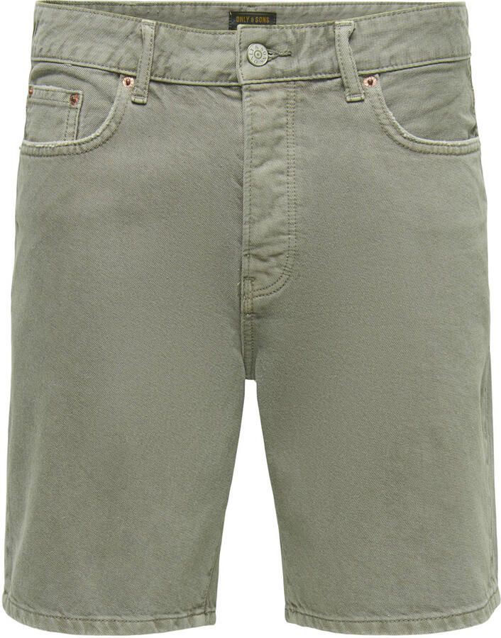 ONLY & SONS ONSEDGE denim straight short groen