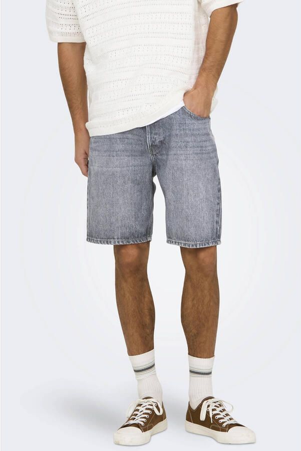ONLY & SONS ONSEDGE straight casual short grey denim