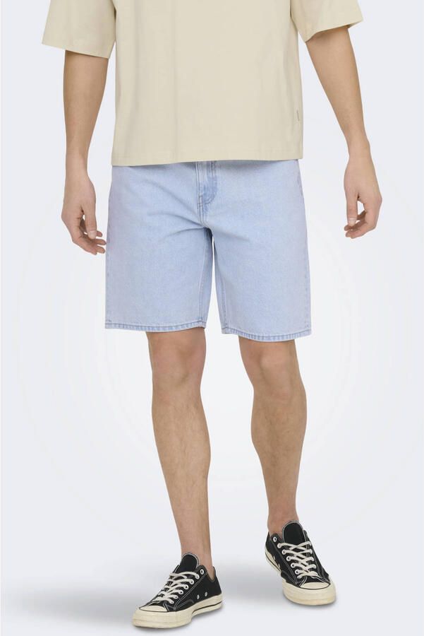 ONLY & SONS ONSEDGE straight casual short light blue denim