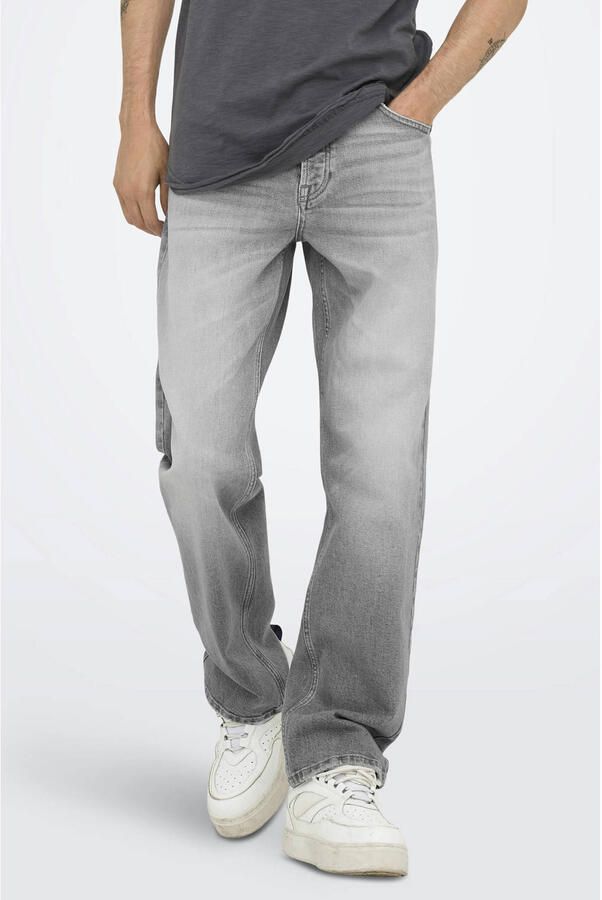ONLY & SONS ONSEDGE straight leg jeans middengrijs